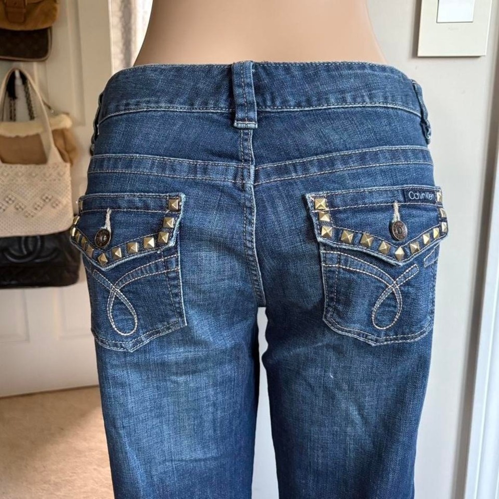 y2k 2000s calvin klein studded bootcut‎ jeans - Picture 2 of 7